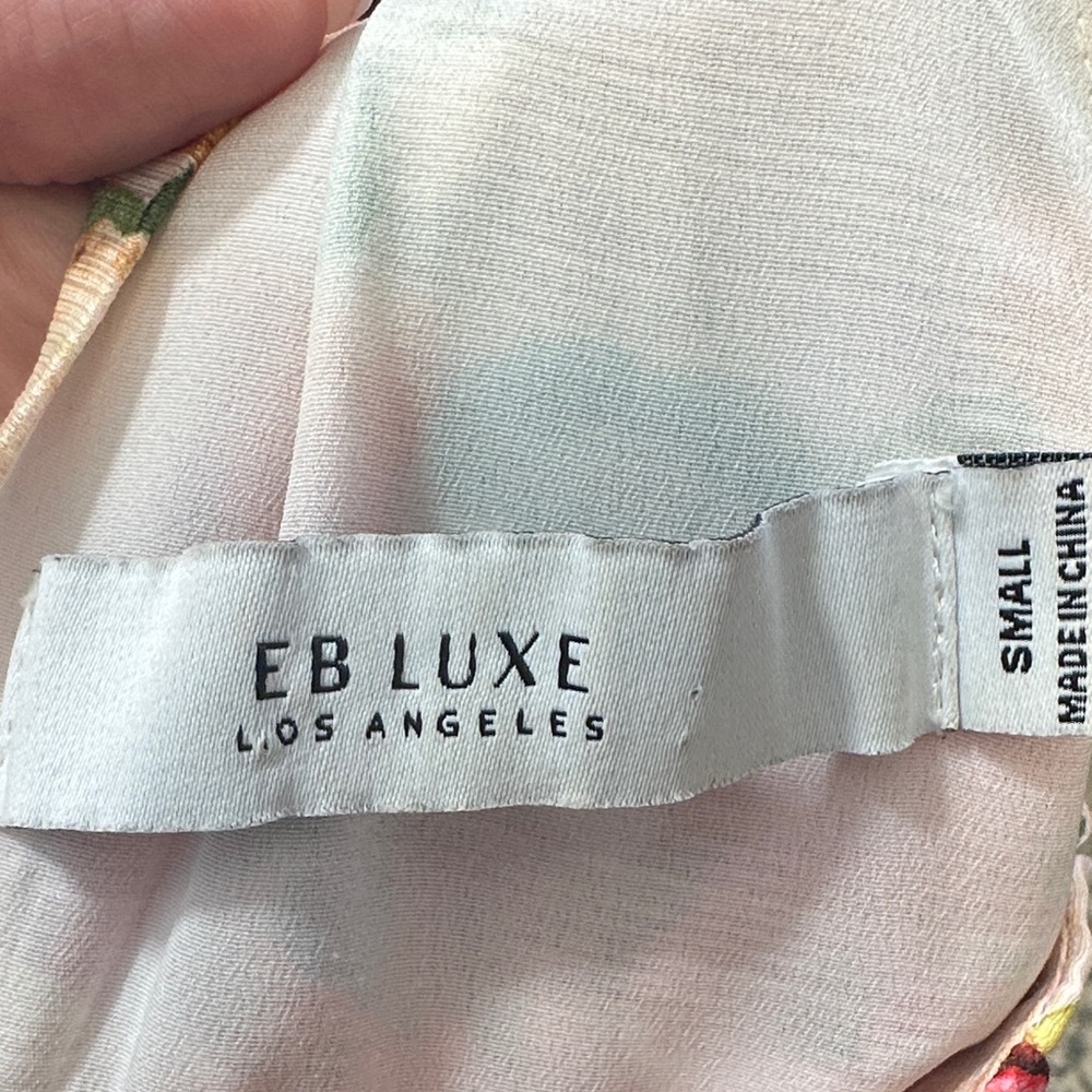 EB Luxe Los Angeles Floral Halter Neck Midi Dress Boho Cottagecore S - Picture 4 of 10